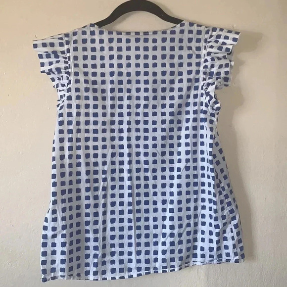 Vineyard Vines Painterly Grid Ruffle Sleeveless Top Size XS - Picture 7 of 8